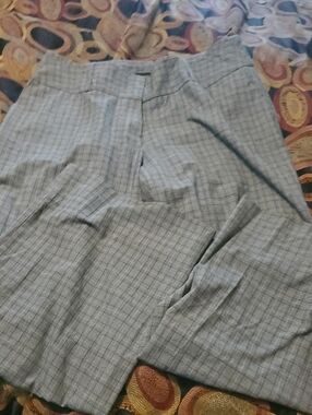 Ashley Stewart Gray Plaid Wide Leg Pants